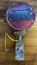 Vintage  Stop Brake Light Glass Lens Motorcycle Hot Rod Accessory Dated 1943
