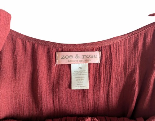 BAND OF GYPSIES Top Women Peasant Rust Orange Cold Shoulder Adjustable Strap XS - Picture 5 of 6