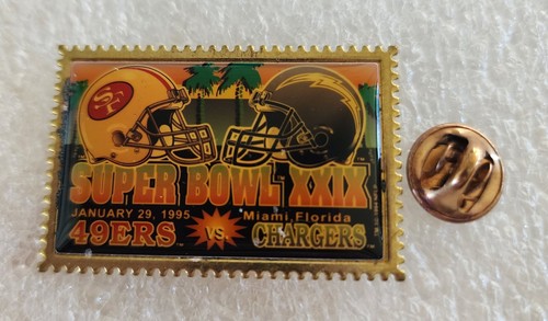 🏈🔥 NFL SAN FRANCISCO 49ERS/CHARGERS 🏈`SUPER BOWL XXIX STAMP SHAPED PIN - Picture 7 of 9