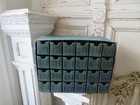 CHARMING Little Old Vintage 24 DRAWERS CABINET Display Cubby GREEN