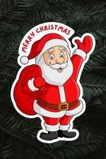 Holiday Christmas Sticker Santa – Winter Vinyl Decal for Cards Gifts & Crafting