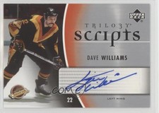 2006-07 Upper Deck Trilogy Scripts Tiger Williams Dave Williams #TS-WI Auto je2