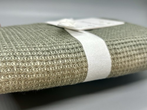 Pottery Barn Belgian Flax Linen Waffle Weave KING Sham Loden, NEW w/ Faded Spot - Picture 7 of 8
