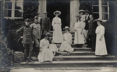 Ak August Wilhelm Prinz von Preußen, Prinzessin Alexandra und... - 5071199