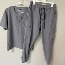 FIGS Technical Collection Mens Large Gray Scrub Set Pants Top Discontinued Rare