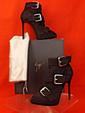 Nib Zanotti Black Suede Triple Buckle Emy Platform Heels Ankle Boots 37 7 1250 Nib Zanotti Black Suede Triple Buckle Emy Platform Heels Ankle Boots 37 7 1250