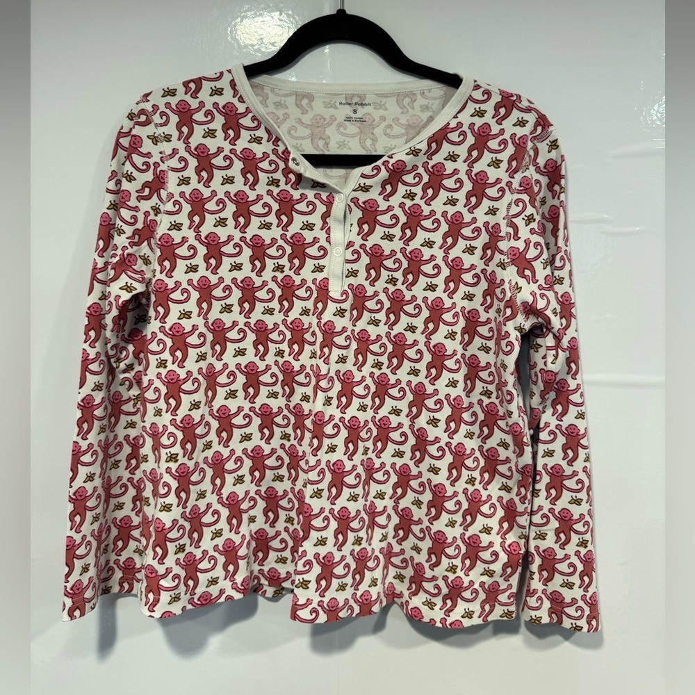 Roller Rabbit Monkey patterned organic cotton paj… - image 3