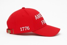 America First 1776 Adjustable Patriotic Baseball Cap Red Blue USA Flag