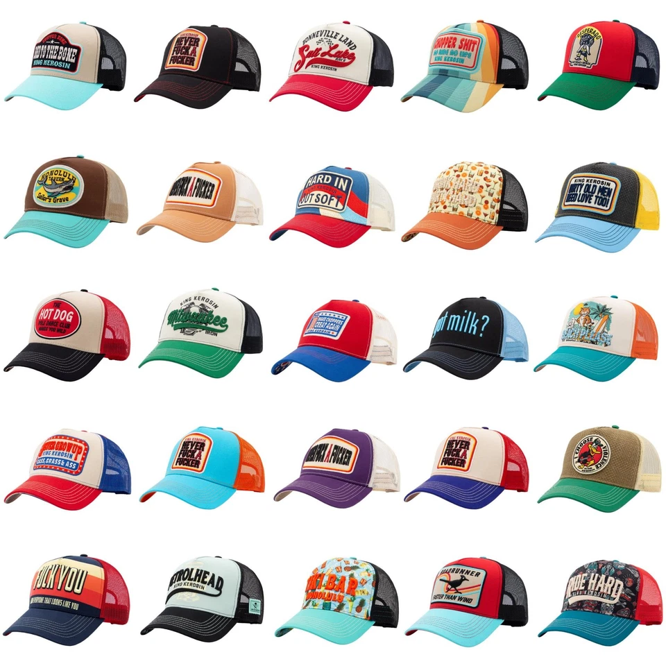 King Kerosin Trucker Cap Herren 2026 Basecap Mesh Kappe Snapback Rockabilly Neu - Bild 1 von 1