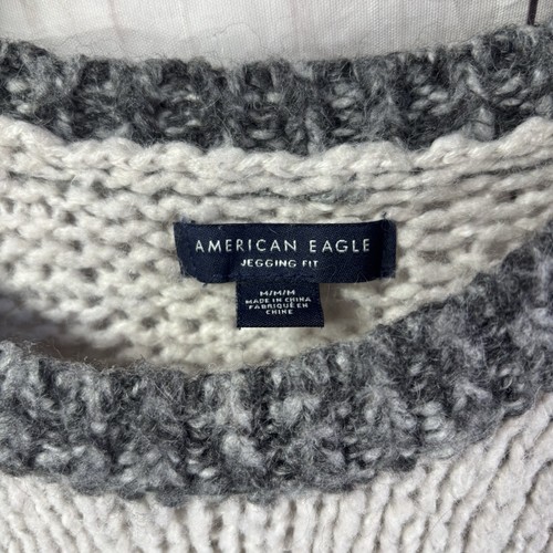 American Eagle Jegging Fit Striped Colorblock Knit Long Sleeve Sweater Medium - Picture 2 of 6