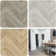Herringbone Vinyl Flooring Parquet Wood Effect Waterproof Lino Vinyl Floor Roll