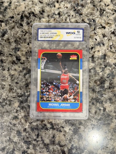 1996-1997 Fleer #4 Michael Jordan Decade of Excellence WCG Graded Slab Gem-MT 10