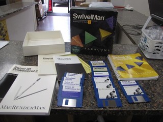 Vintage SwivelMan 3D Drawing/Modeling Rendering for the Macintosh by Paracomp