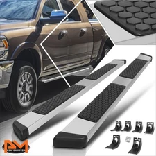 For 09-24 Dodge Ram 1500-3500 Crew Cab 5.5" Step Nerf Bar Running Boards Silver