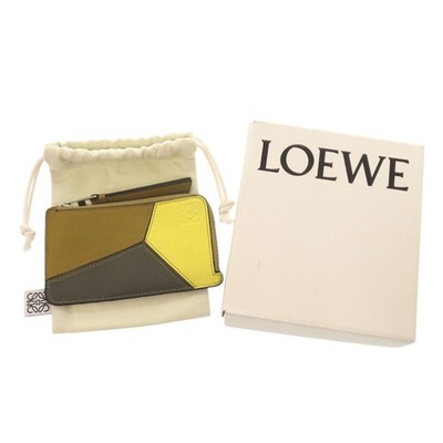 AUTHENTIC LOEWE puzzle coin card holder coin purse khaki/yellow