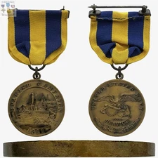 US NAVY 1898 SPANISH CAMPAIGN MEDAL 1923 BASTIAN BROS. CONTRACT SPLIT BROOCH #6
