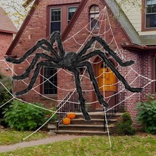 200" Halloween Spider Web Decorations with 59" Giant Spider,Halloween Decorat...