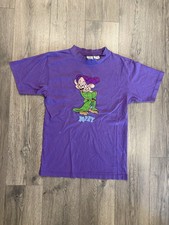 Vintage The Disney Store Dopey Embroidered T Shirt Purple Medium