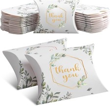 100 PCS 4.5Inch x 3.5Inch Kraft Paper Pillow Gift Boxes Candy Treat Gift Box