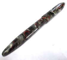 Vintage 1930`s Sheaffer Gray/Red Pearl Lever Fill Fountain Pen