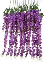 KüNstliche Blumen Wisteria Vine 12 StüCk Lila 3,6 Fuß FüR Hochzeit Garten