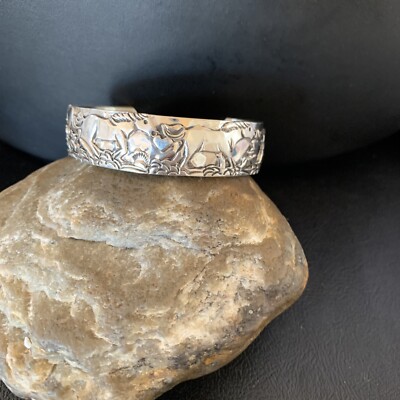 Galloping Horse Native American Navajo Sterling Silver Cuff Bracelet 13225