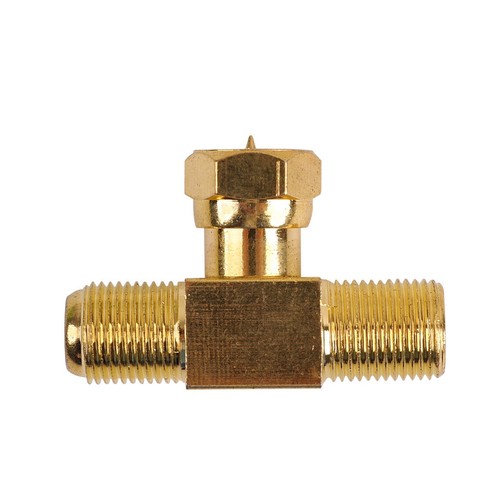 2x F-Type Connector 2-Way Male to 2-Female Gold-Plated T-Splitter For Cable TV - Picture 2 of 4