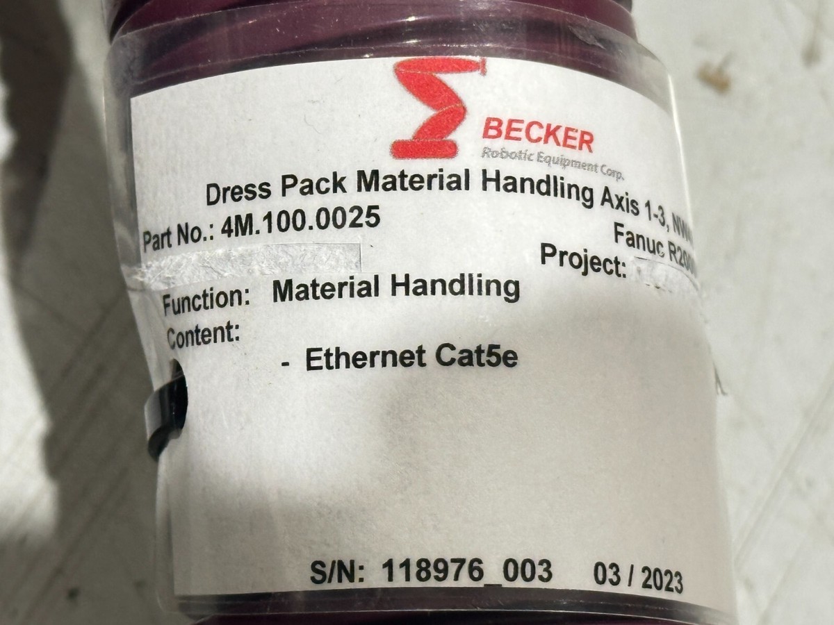 Becker 4M.100.0025 Dress Pack Cat5E w/ Brackets For Fanuc