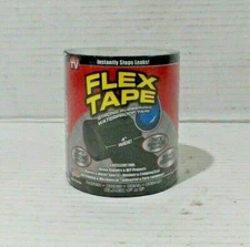 As Seen on TV Rubberized Flex Tape Large 4 in  W x 5 ft L Roll Black NIP