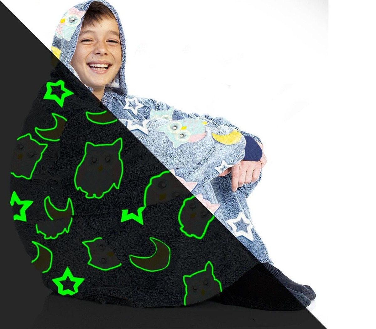 Coperta Con Cappuccio, Plaid Con Maniche, Coperta Indossabile In Pile, Felpa Oversize Donna, Blanket Hoodie - Confortevole E Morbido - Perfetto Per Le Notti Invernali Sul Divano (LightBlue Zipper M - Foto 8