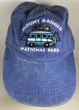 Mount Rainier National Park Hat Youth StrapBack Blue Camper Cap RV Hike Trail