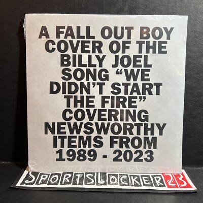 Fall Out Boy We Didn't Start The Fire 7'' Limited Edition Vinyl Record FAST SHIP 