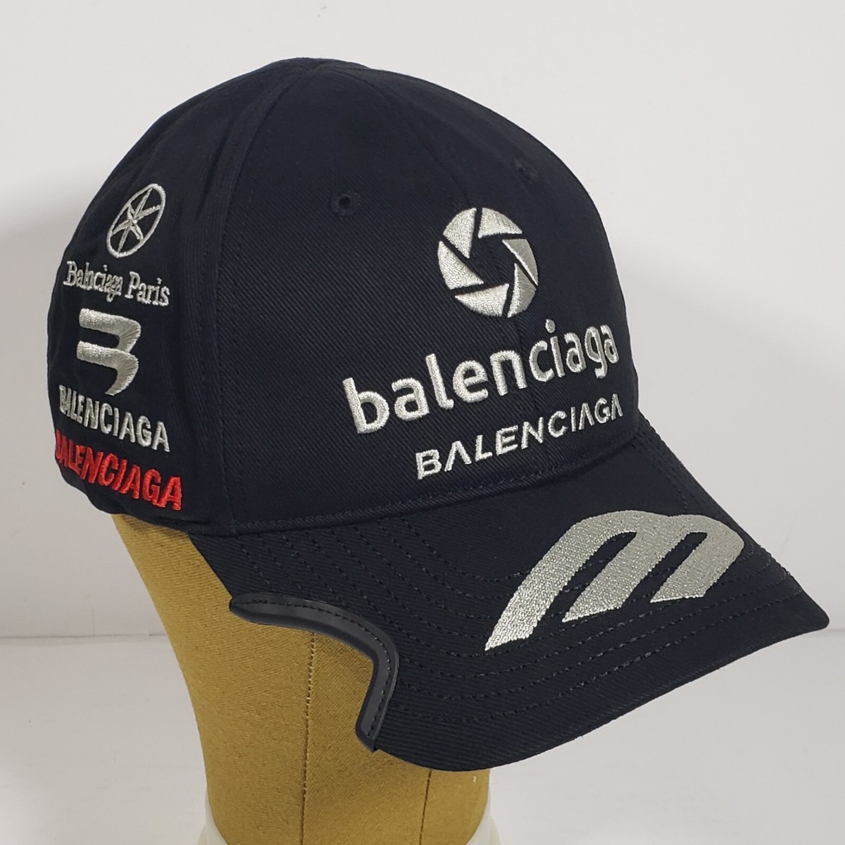 Balenciaga Racer Hat Adjustable Hook & Loop Embroidered Balenciaga Racer Hat Adjustable Hook & Loop Embroidered
