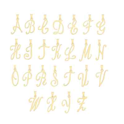 Anfangsschrift kursiv 9ct Gold Anhänger, Anfang Charm, Skript Brief Anhänger