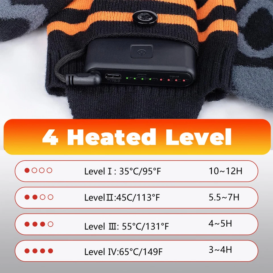 Calcetines térmicos eléctricos recargables 10000 mAh batería hombres mujeres invierno calentador de pies Foto 4 de 4