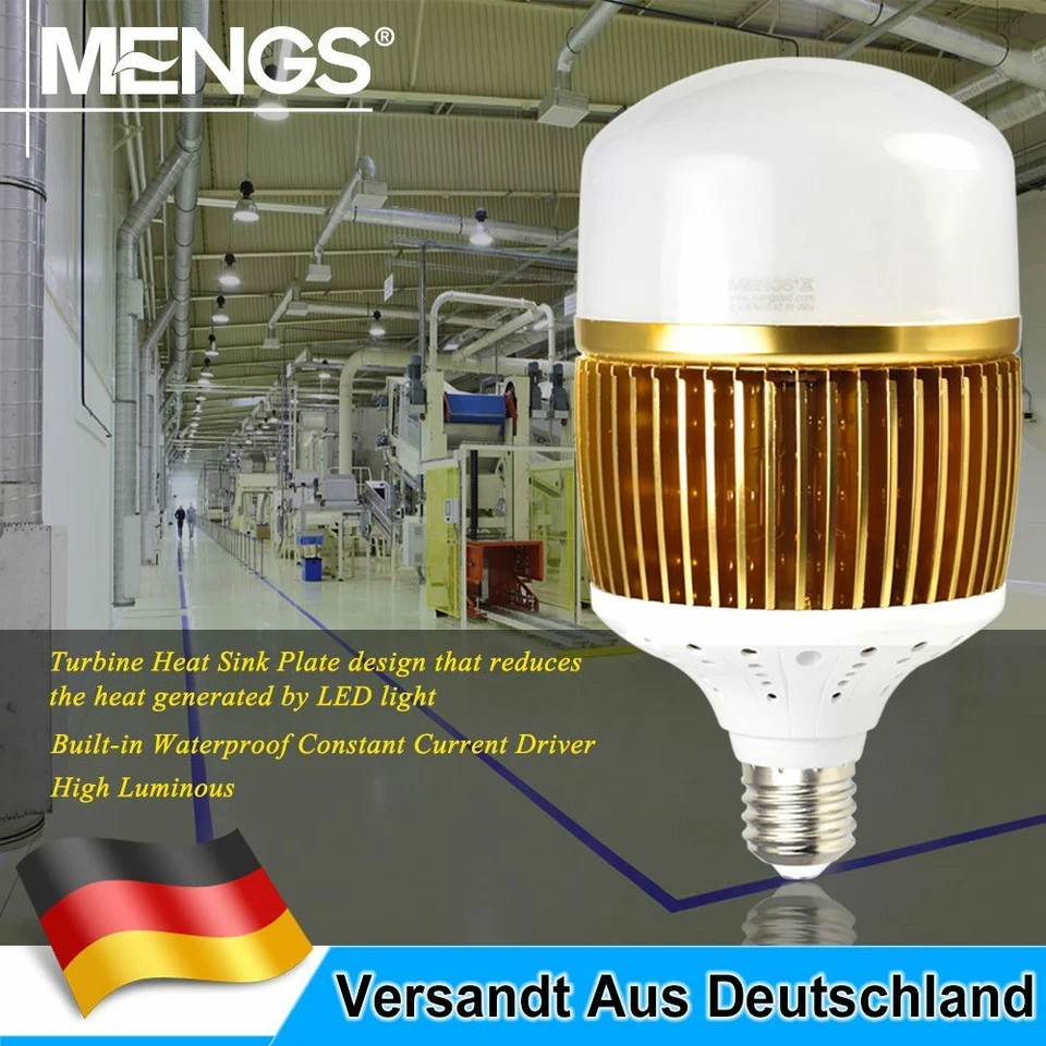 E40 50W/100W/150W LED Glühlampe Leuchtmittel Energiesparlampe Werkstatt Keller - Bild 4 von 4