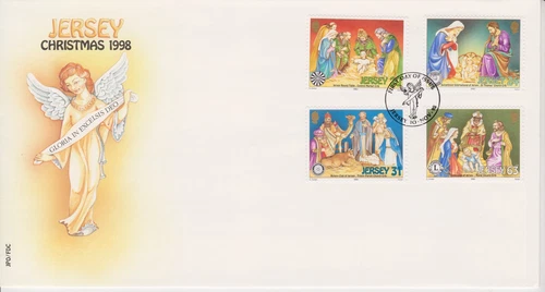 Unaddressed Jersey FDC First Day Cover 1998 Christmas Set