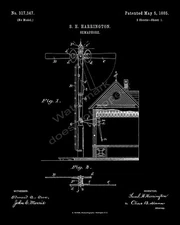 Manually Operated Railroad Semaphore Shanty Patent Print - Sheet 1 - Black