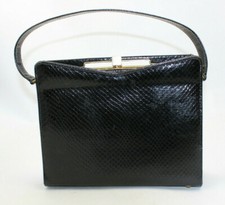 Borsa a mano nera vintage A Life Stride borsetta in pelle simulata 10" x 8,25"