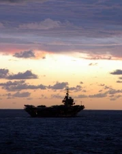 U.S. Navy Aircraft Carrier USS KITTY HAWK (CV 63) underway at sea 8x10 Photo 170