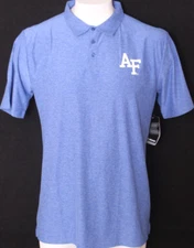 NEW Air Force Falcons USAF Colosseum Athletics Blue Golf Polo SS Shirt Men's L