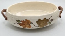 Metlox Poppytrail Woodland Gold Autumn Brown Leaves MCM Oval Casserole  No lid