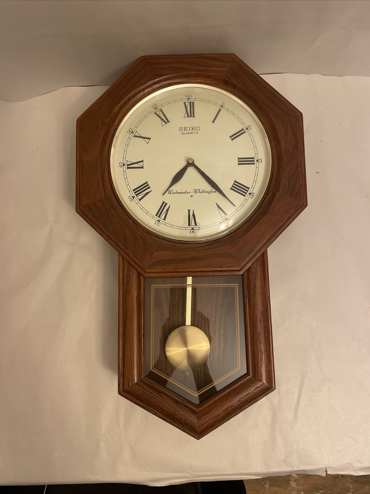 SEIKO SCHOOL HOUSE WALL CLOCK WITH DUAL CHIMES QXH102BC Works