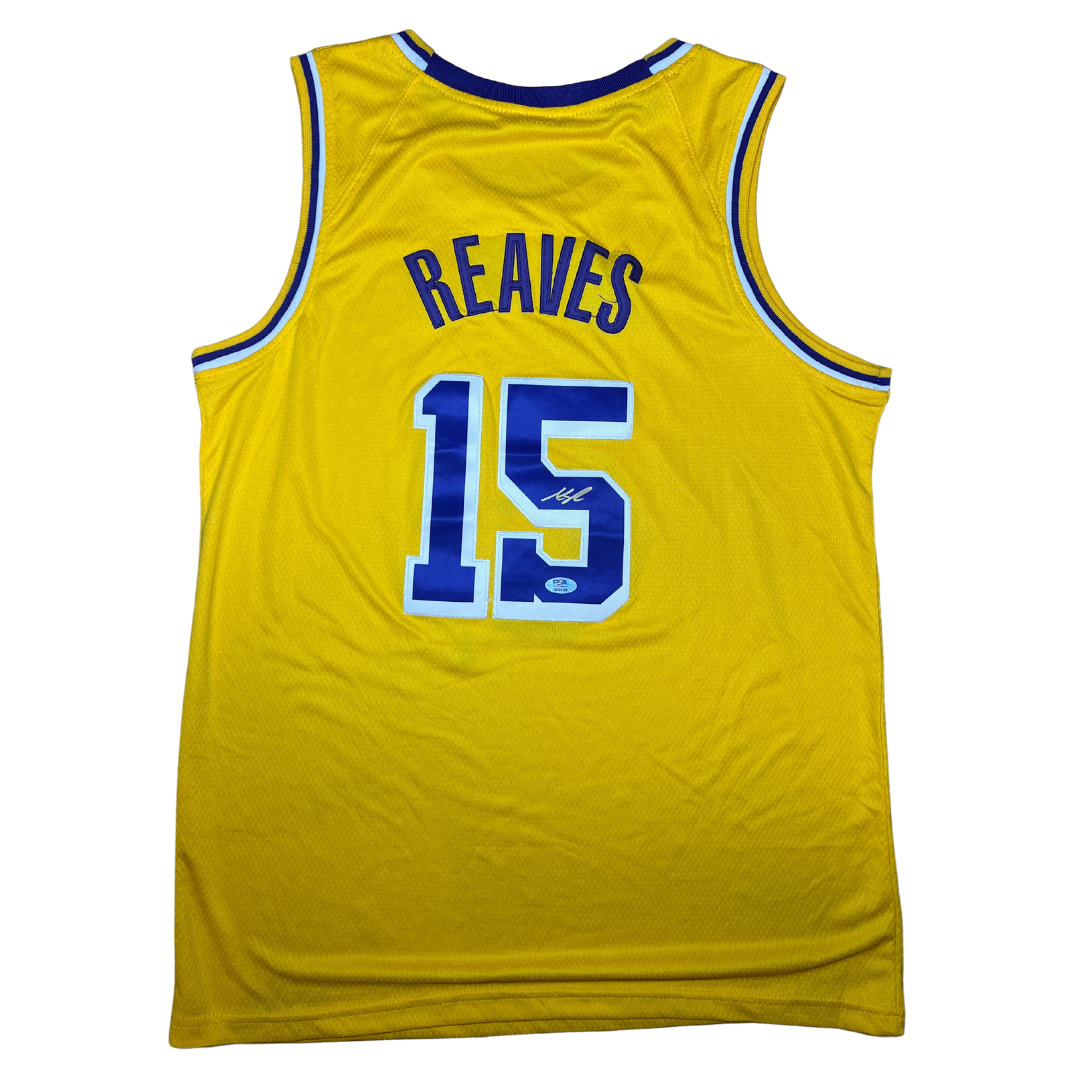 AUSTIN REAVES SIGNED CUSTOM YELLOW HOME JERSEY GOLD SIG PSA ITP LAKERS