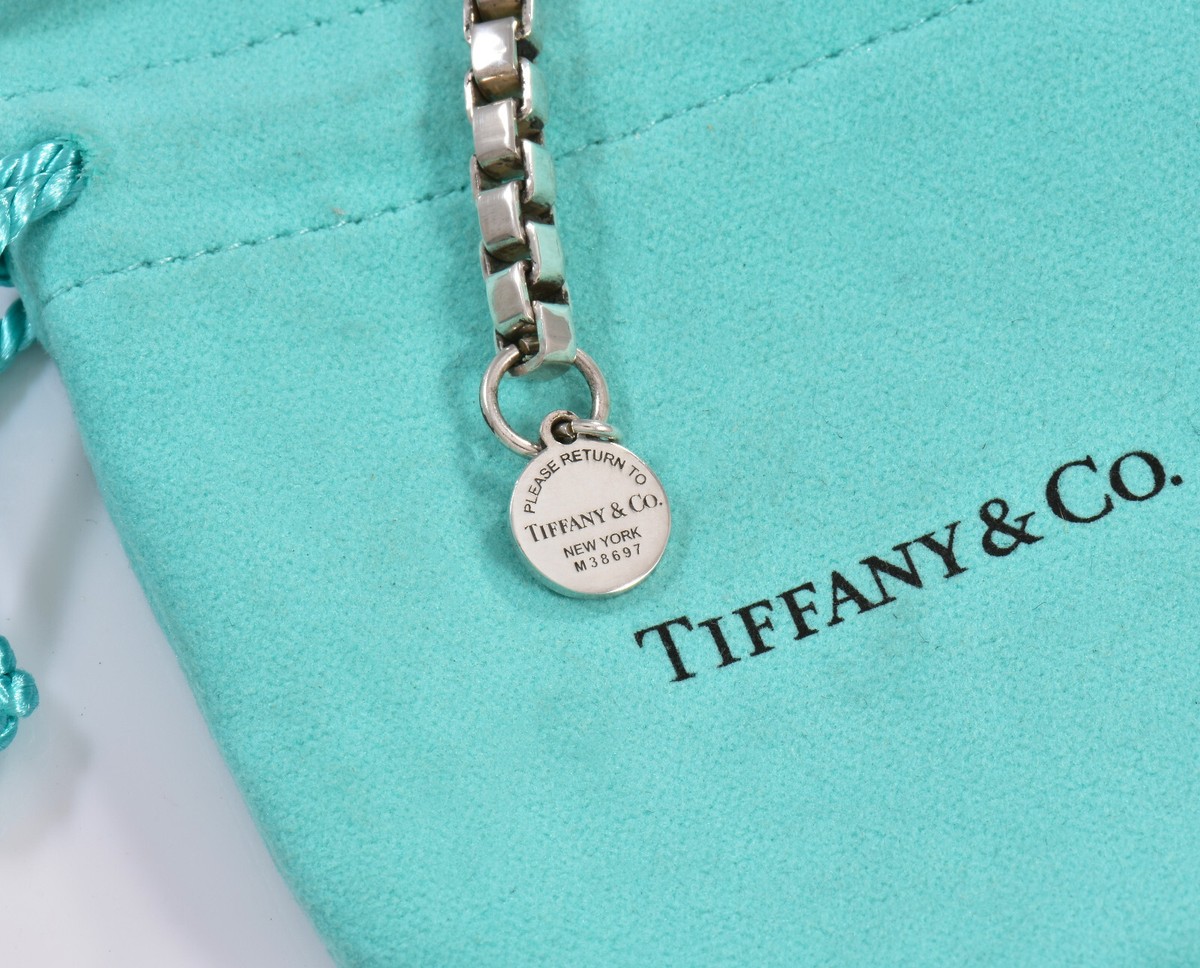 Please Return Tiffany & Co Silver Round Tag Charm Venetian