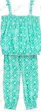 Gymboree Girls sz 6 Sparkle Safari Aqua Batik Print Top and Pants Rayon Set NWT