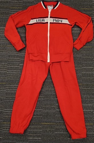 Vintage 1984 kids track sweat suit, USA Olympics, size 6, red 2 pc set - Picture 2 of 15