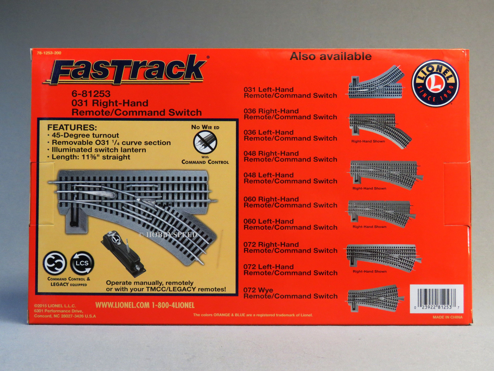 LIONEL FASTRACK 031 RIGHT HAND REMOTE SWITCH O GAUGE train turnout ...
