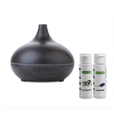 EcoGecko Dark Wood Grain Look Essential Oil Diffuser with Timers