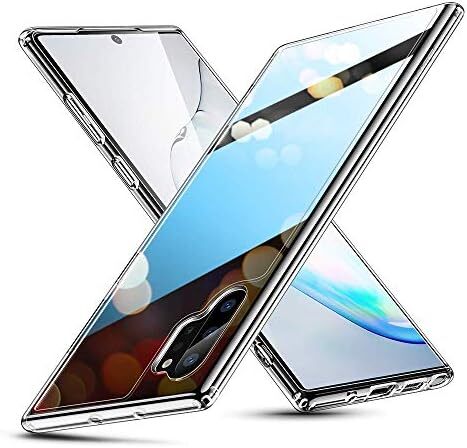 for Galaxy Note 10 Plus Phone Case, 9H Tempered-Glass Back Cover, Military-Grade